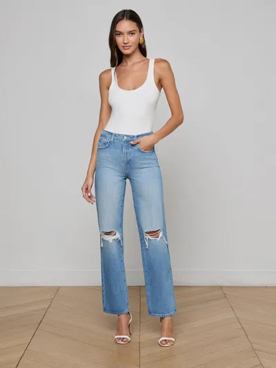L Agence Jones Stovepipe Jean In Blue
