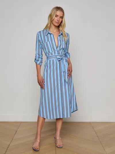 L Agence Jubilee Midi Shirt Dress In Blue