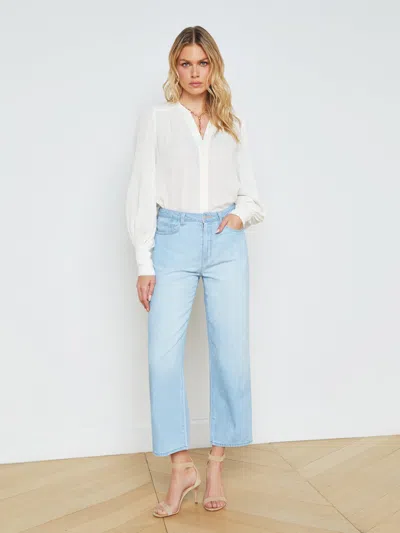L Agence June Cropped Stovepipe Jean In Blue