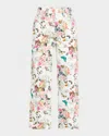 L Agence June Exclusive Print Crop Stovepipe Jeans In Wht Charonda Butterfly