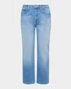 L'agence June Ultra High-rise Crop Stovepipe Jeans In Blue