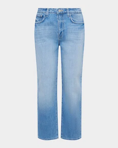 L Agence June Ultra High-rise Crop Stovepipe Jeans In Blue