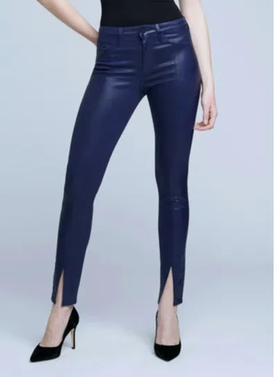 L Agence Jyothi High Rise Split Ankle Jean In Midnight Coated