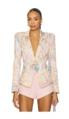 L'agence Kaisley Western Paisley Blazer In Pink