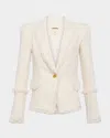 L Agence Kaisley Waffle Tweed Blazer In Vintage White