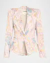 L'agence Kaisley Western Paisley Blazer In Pink