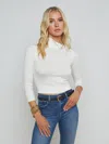 L Agence Lani Long Sleeve Top In Ivory/gold
