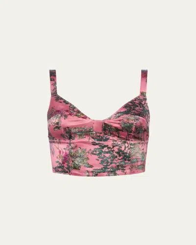 L Agence Kanata Bralette Top In Mauve Multi