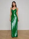 L Agence Karma Sequin Maxi Dress In Green