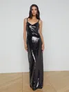 L Agence Karma Sequin Maxi Dress In Black