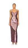 L Agence Karma Sequin Maxi Dress In Purple