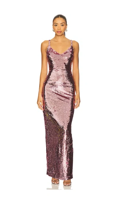L Agence Karma Sequin Maxi Dress In Purple