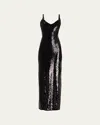 L Agence Karma Sequin Maxi Dress In Black