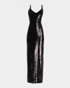 L Agence Karma Sequin Maxi Dress In Black