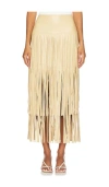 L Agence Karolina Fringe Skirt In Croissant