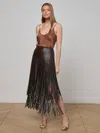 L'agence Karolina Fringe Skirt In Brown