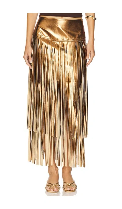 L Agence Karolina Stud Skirt In Gold