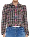 L Agence Kasey Tweed Jacket In Black Multi Colorful Tweed In Multi