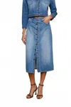 L Agence Kathleen Button-front Denim Midi Skirt In Blue