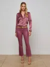 L Agence Kendra Coated Cropped Flare Jean