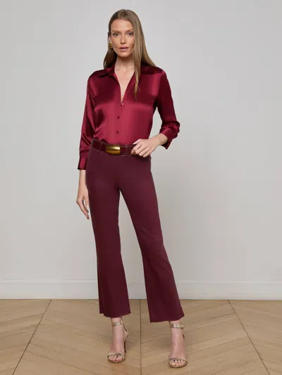 L Agence Kendra Coated Cropped Flare Jean