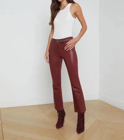 L AGENCE KENDRA COATED CROPPED FLARE JEAN IN SYRAH
