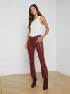 L Agence Kendra Cropped Flare Jean In Syrah Coated In Syrah Coated
