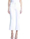 L Agence Kendra Womens High Rise Cropped Flared Jeans In White