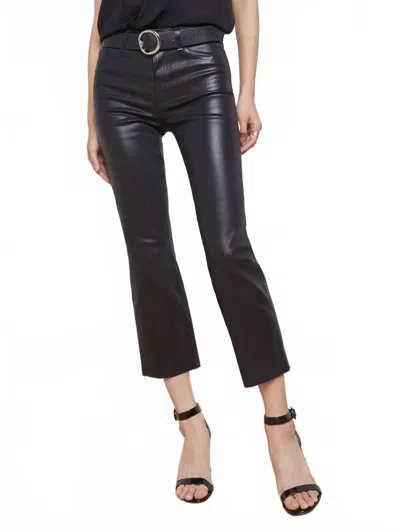 L Agence Kendra Cropped Flare Jean In Noir Coated