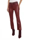 L Agence Kendra Cropped Flare Jean In Syrah Coated In Burgundy