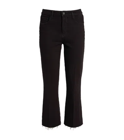 L Agence Kendra Cropped Flared Jeans In Black