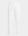 L Agence Kendra High-rise Coated Crop Flare Jeans In Blanc Coated