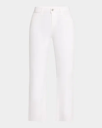 L Agence Kendra High-rise Coated Crop Flare Jeans In Blanc Coated