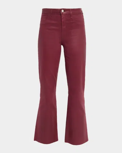 L AGENCE KENDRA HIGH-RISE COATED CROP FLARE JEANS