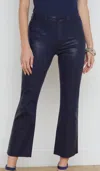 L Agence Kendra High Rise Crop Flare In Midnight Coated In Multi