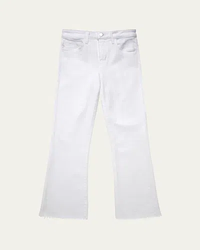 L Agence Kendra High-rise Crop Flare Jeans In Blanc