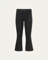 L Agence Kendra High-rise Crop Flare Jeans In Noir Coated