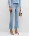 L AGENCE KENDRA HIGH-RISE CROP FLARE JEANS WITH RAW HEM
