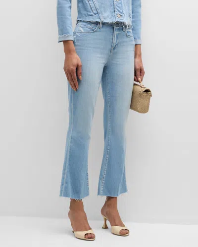 L Agence Kendra High-rise Crop Flare Jeans With Raw Hem In Olympia