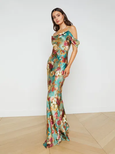 L Agence Kenna Silk Dress In Multi Rococo