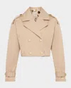 L Agence Kento Crop Trench Coat Doeskin/ikebana In Doeskinikebana