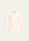 L Agence Kenzie Double-breasted Blazer In Ivorypear