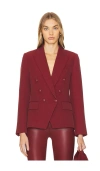 L Agence L'agence Kenzie Double Breasted Blazer In Syrah