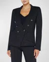 L Agence L'agence Kenzie Metallic Knit Blazer In Blackgunmetal Lurex