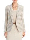 L AGENCE KENZIE WOMENS TWEED OFFICE DOUBLE-BREASTED BLAZER