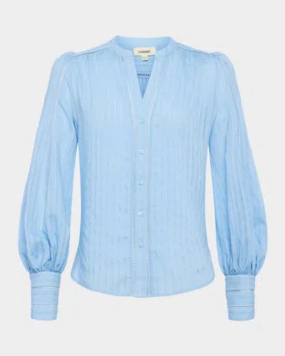 L Agence Kiera Ladder-trim Blouse In Blue