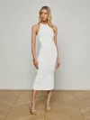 L'agence Kimi Pleated-hem Knit Dress In Ivory