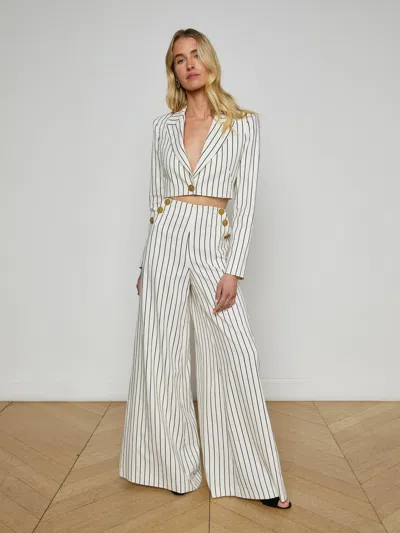 L'agence Kingston Striped Wide-leg Pants In Multi