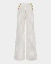 L'agence Kingston Striped Wide-leg Pants