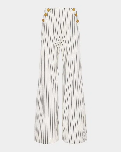 L'agence Kingston Striped Wide-leg Pants In Multi